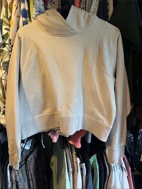 lululemon athletica Neutral Beige Sparkle Mock Neck Top